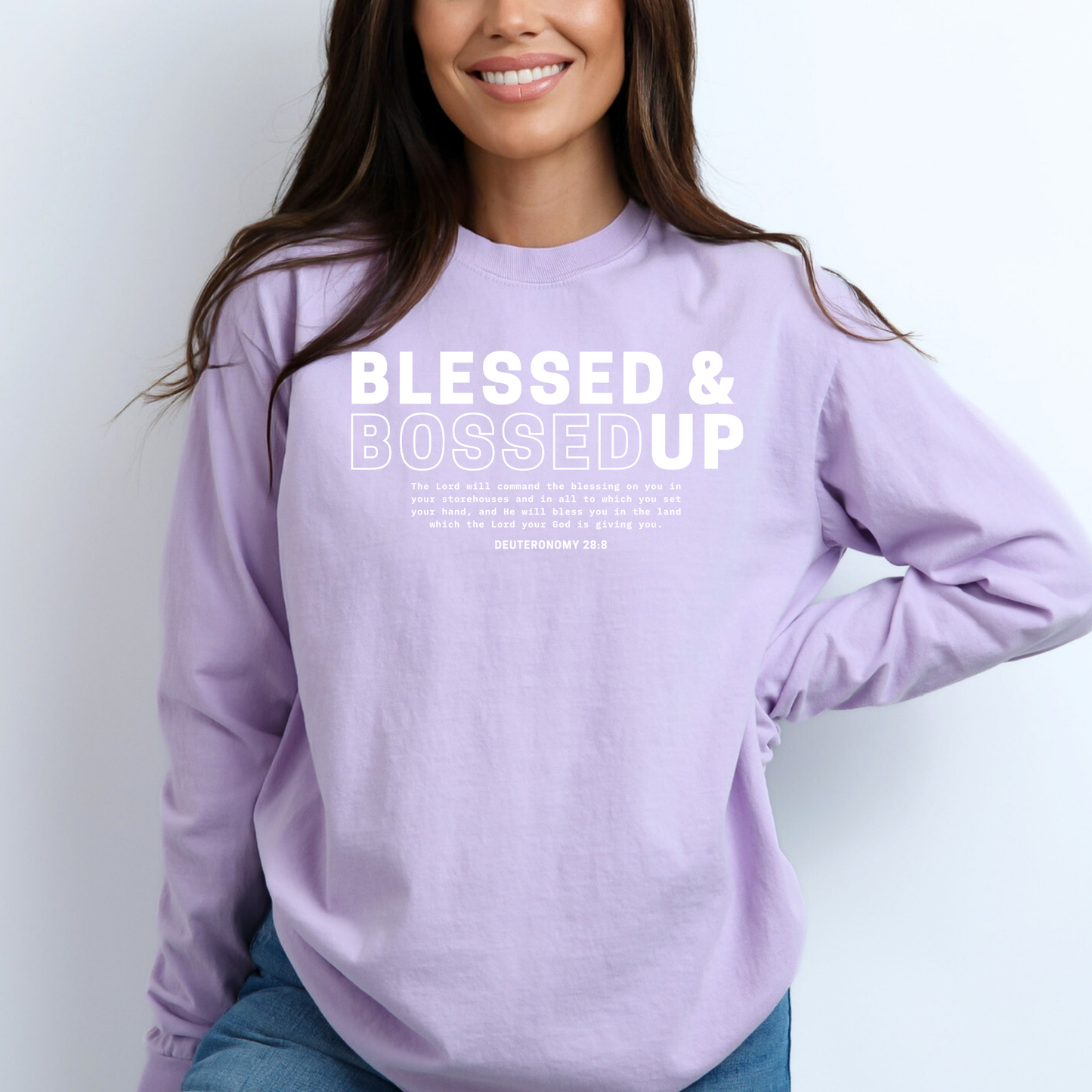 Blessed & Bossed Up – Faith-Based Entrepreneur T-Shirt (Long Sleeve)
