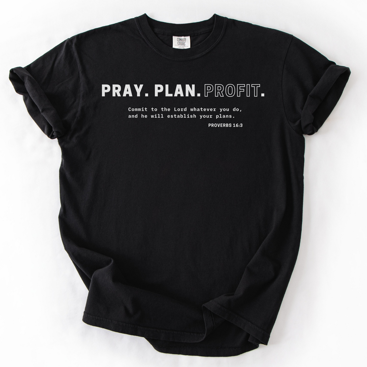 Pray. Plan. Profit. – Faith-Based Entrepreneur T-Shirt
