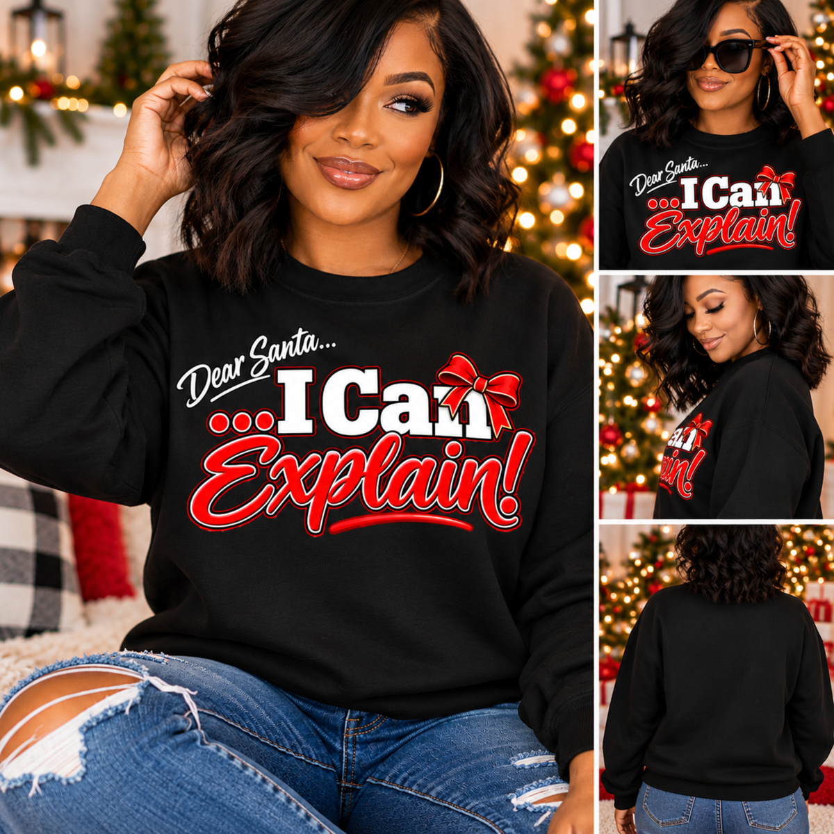 Dear Santa... I Can Explain! Sweatshirt | Funny Christmas Crewneck | HWS Apparel
