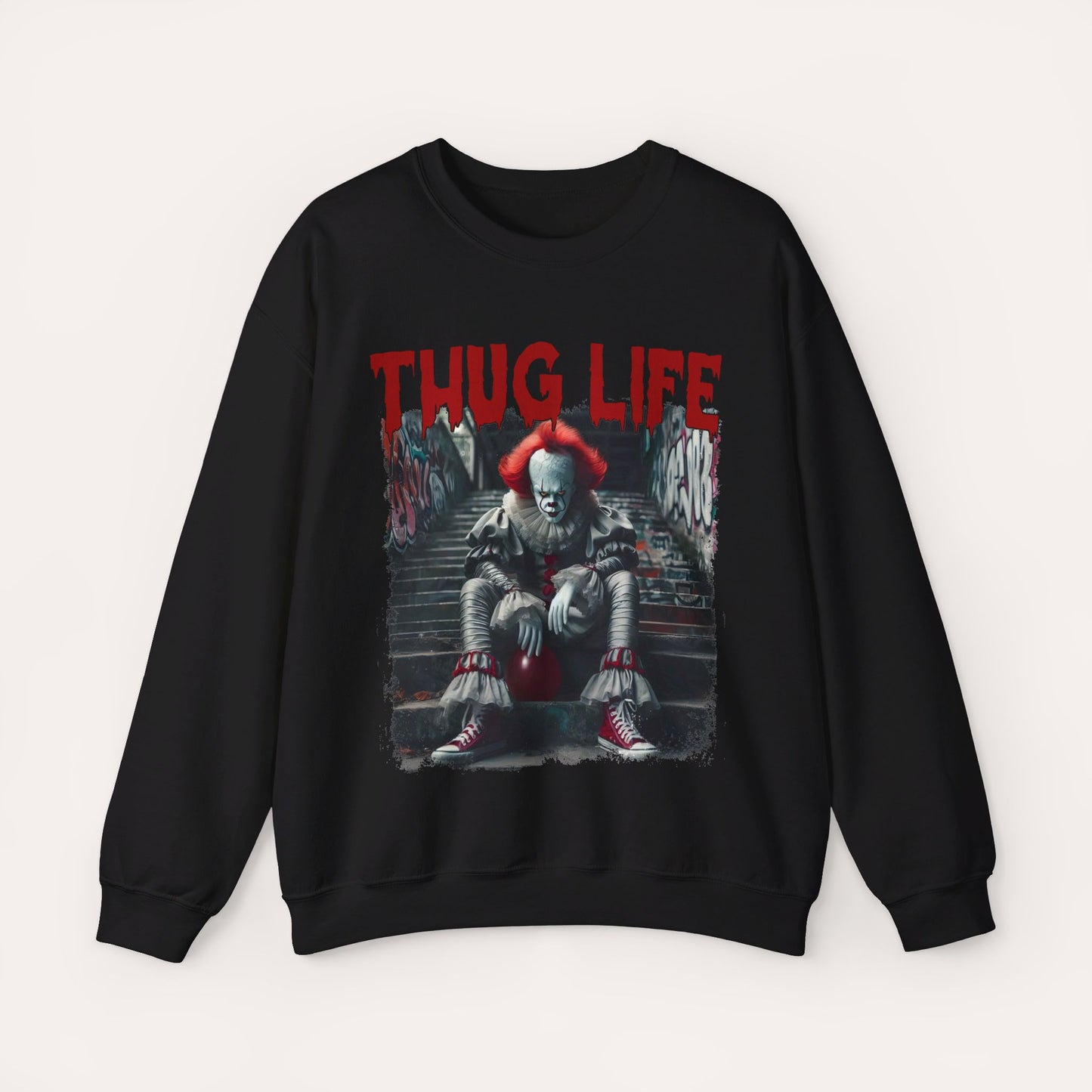 Thug Life Retro Horror Movie Crewneck Sweatshirt