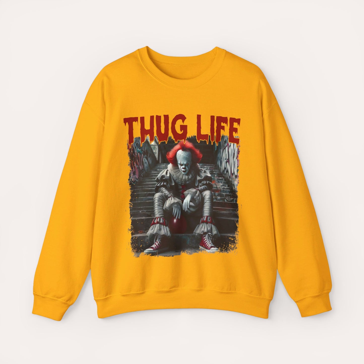 Thug Life Retro Horror Movie Crewneck Sweatshirt