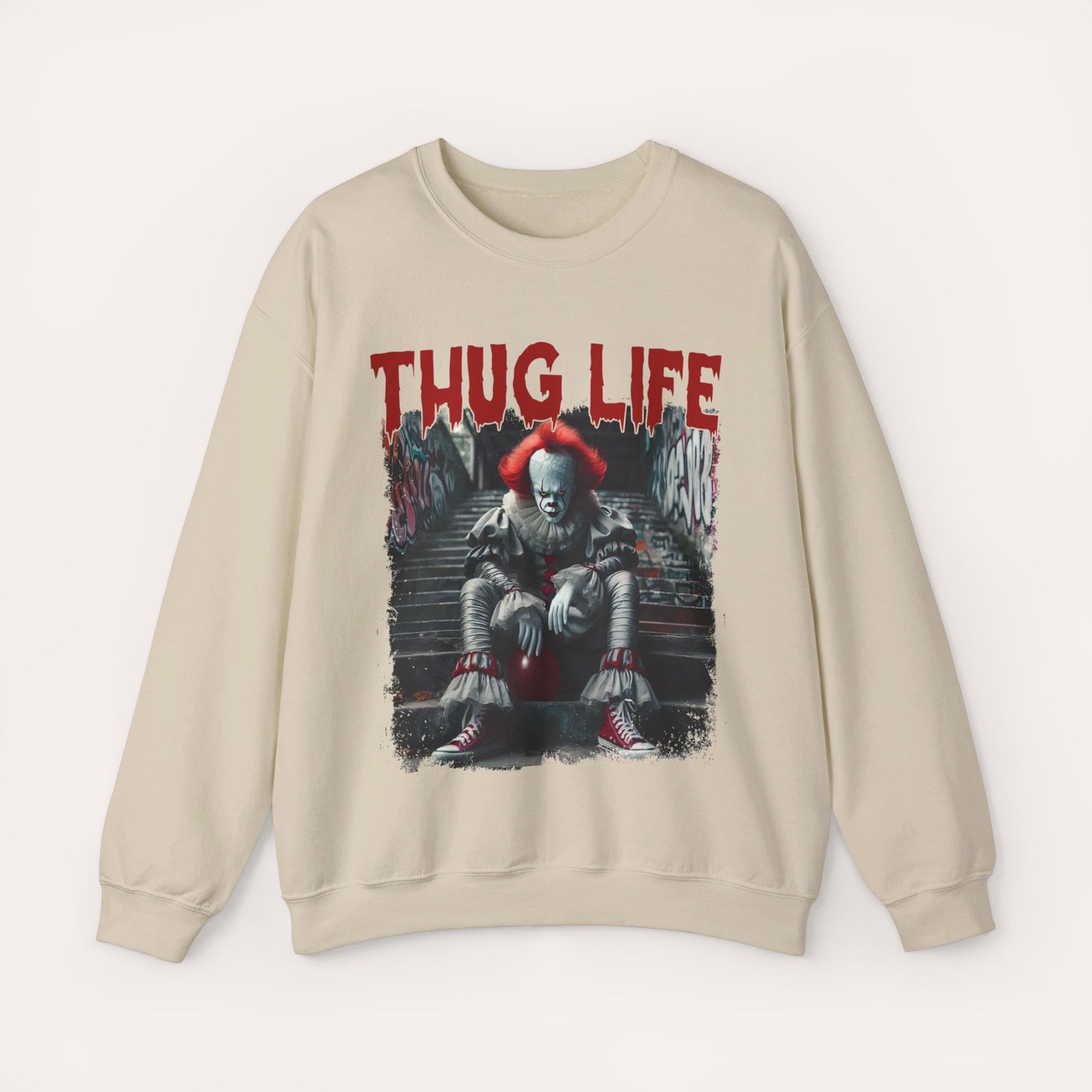 Thug Life Retro Horror Movie Crewneck Sweatshirt