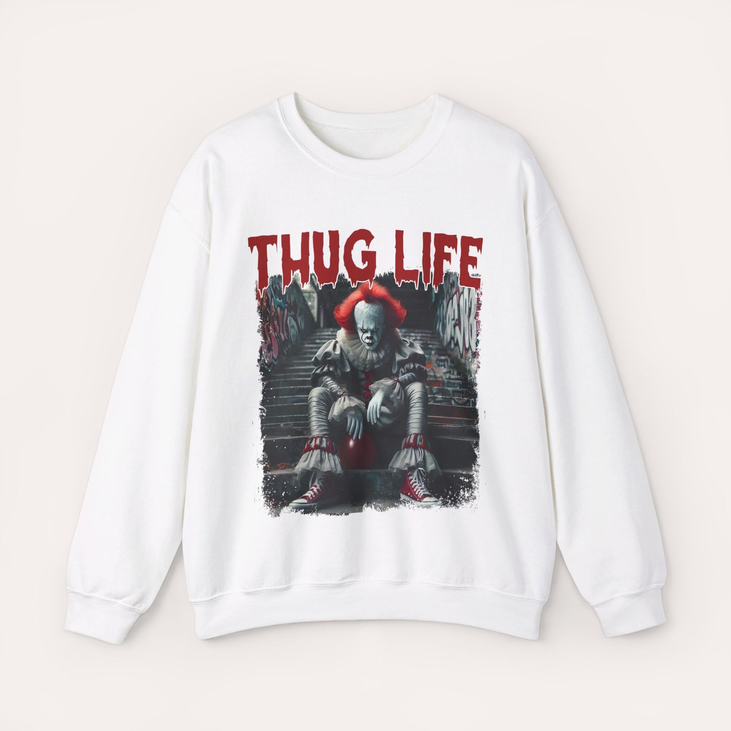 Thug Life Retro Horror Movie Crewneck Sweatshirt