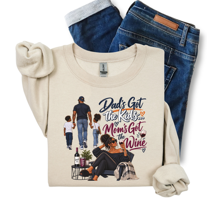 Dad’s Got the Kids Mom’s Got the Wine | Mom Halloween Sweatshirt