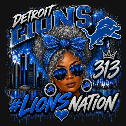 Detroit Lions Nation 313 Women’s Sweatshirt | Detroit Football Fan Crewneck