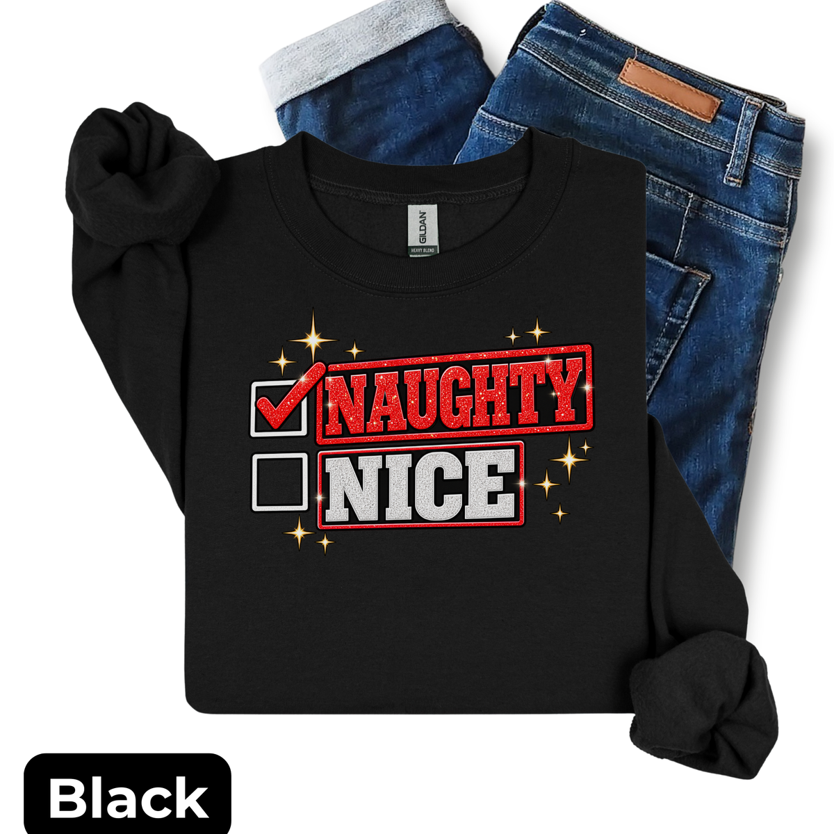Naughty or Nice Checklist Christmas Sweatshirt | Funny Holiday Crewneck | HWS Apparel