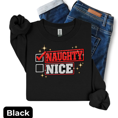 Naughty or Nice Checklist Christmas Sweatshirt | Funny Holiday Crewneck | HWS Apparel