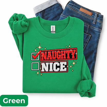 Naughty or Nice Checklist Christmas Sweatshirt | Funny Holiday Crewneck | HWS Apparel