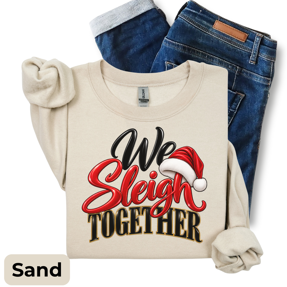 We Sleigh Together Christmas Sweatshirt | Matching Holiday Crewneck | HWS Apparel
