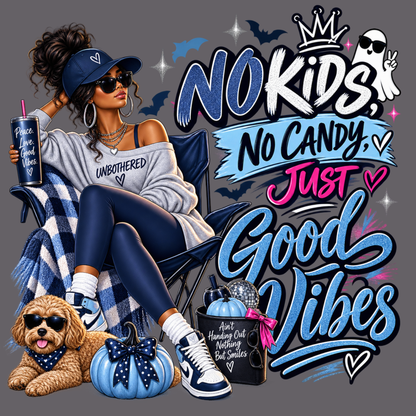 No Kids No Candy Just Good Vibes | Halloween Sweatshirt