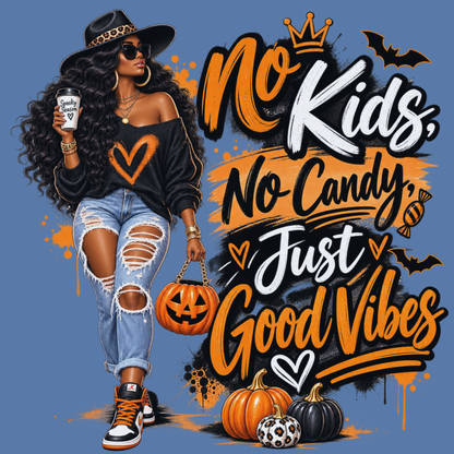 No Kids No Candy Just Good Vibes | Halloween Sweatshirt