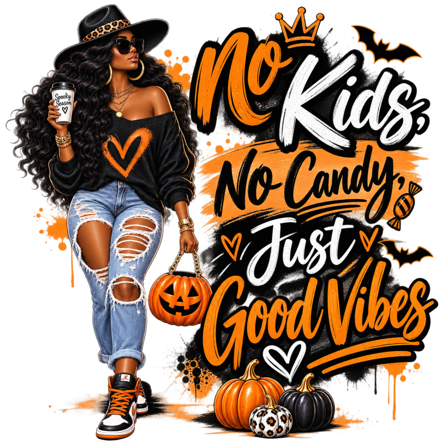No Kids No Candy Just Good Vibes | Halloween Sweatshirt