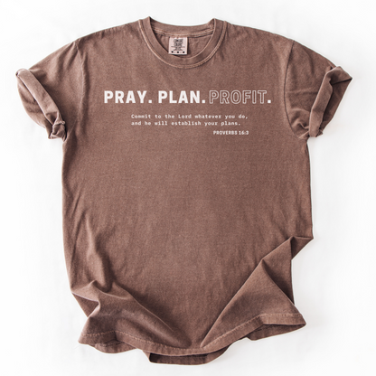 Pray. Plan. Profit. – Faith-Based Entrepreneur T-Shirt