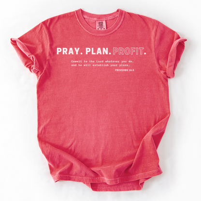 Pray. Plan. Profit. – Faith-Based Entrepreneur T-Shirt