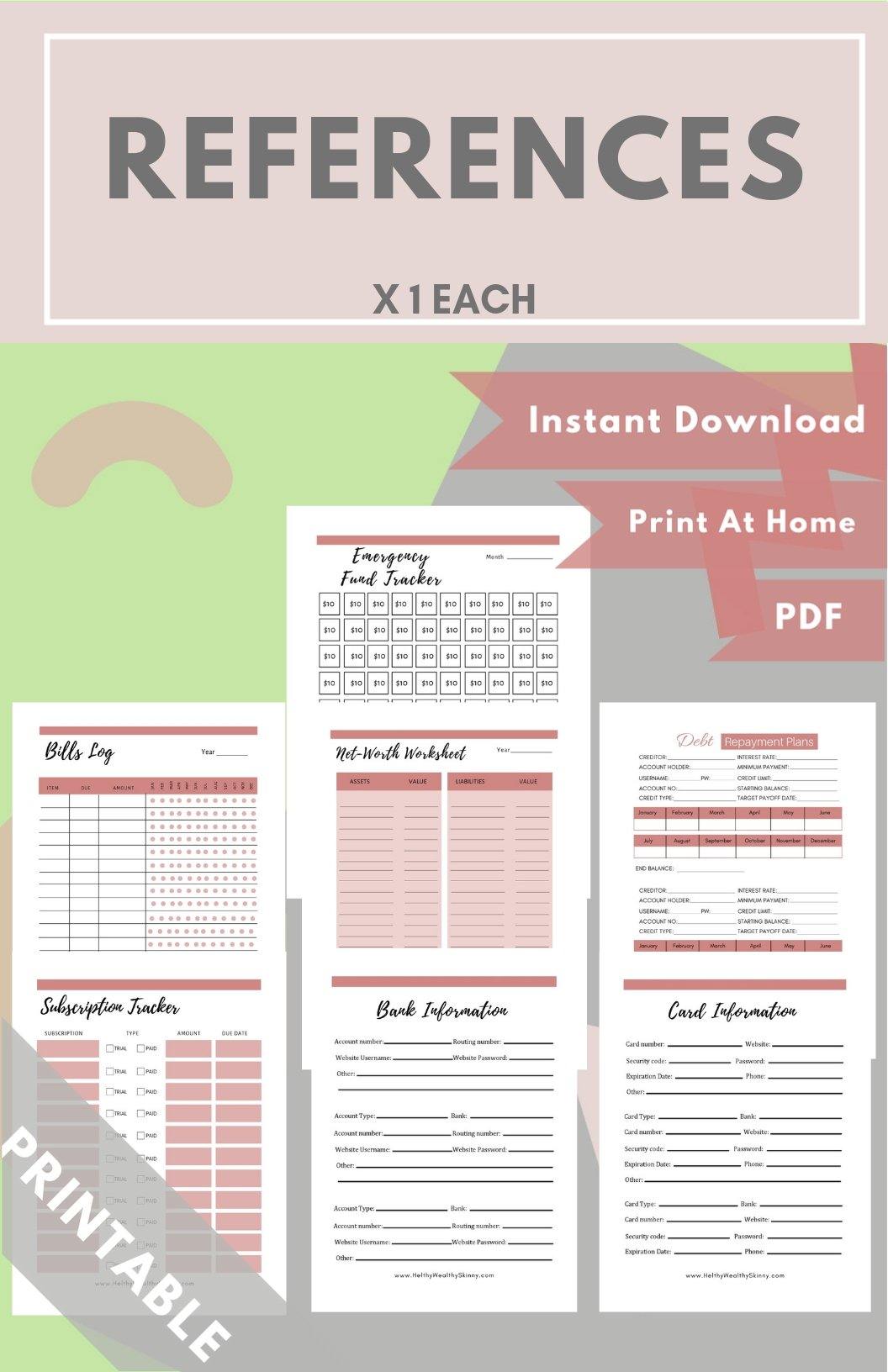 The Finance Planner Pink PDF - Healthy Wealthy Skinny