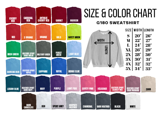 PLUS Size Gildan Adult Heavy Cotton™ Sweatshirt - Color Set 2