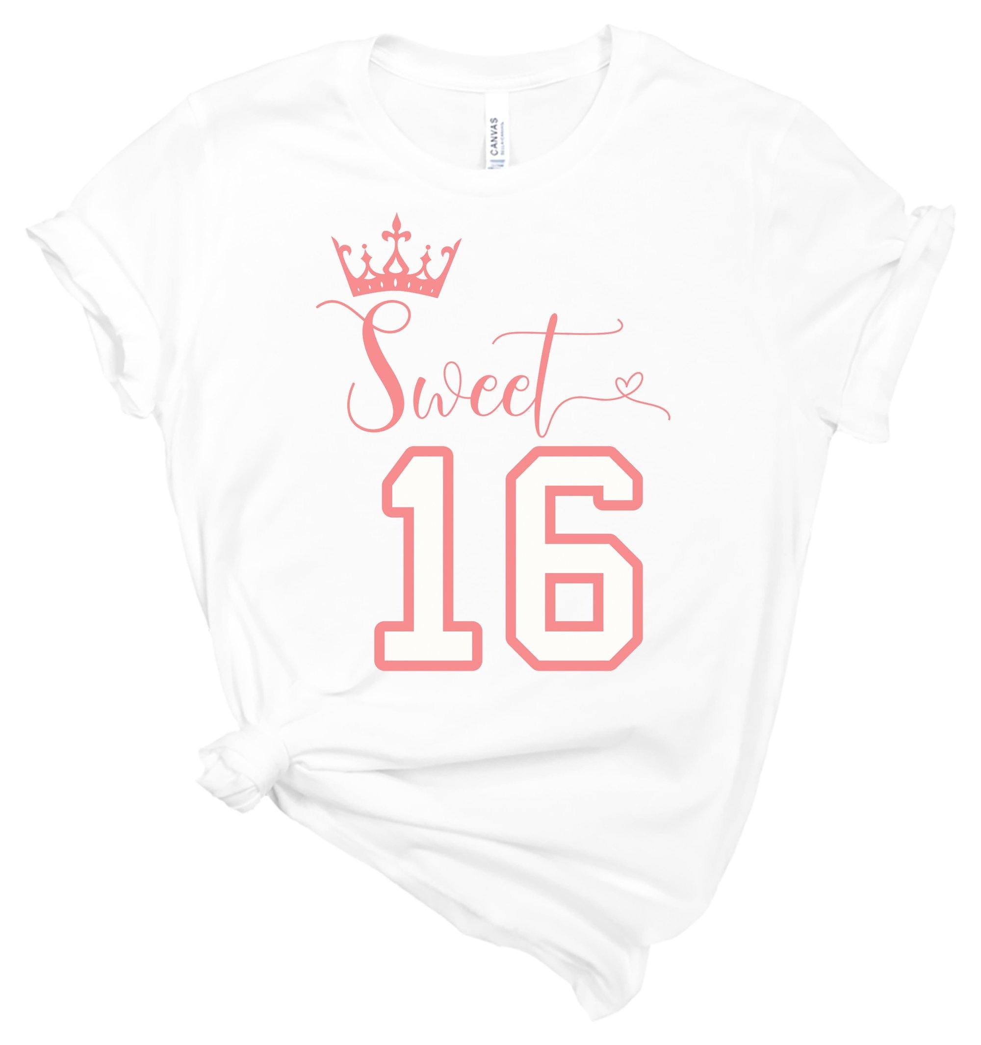 Sweet 16 Birthday Shirt Sweet Sixteen Crown T Shirt Healthy Wealthy Skinny