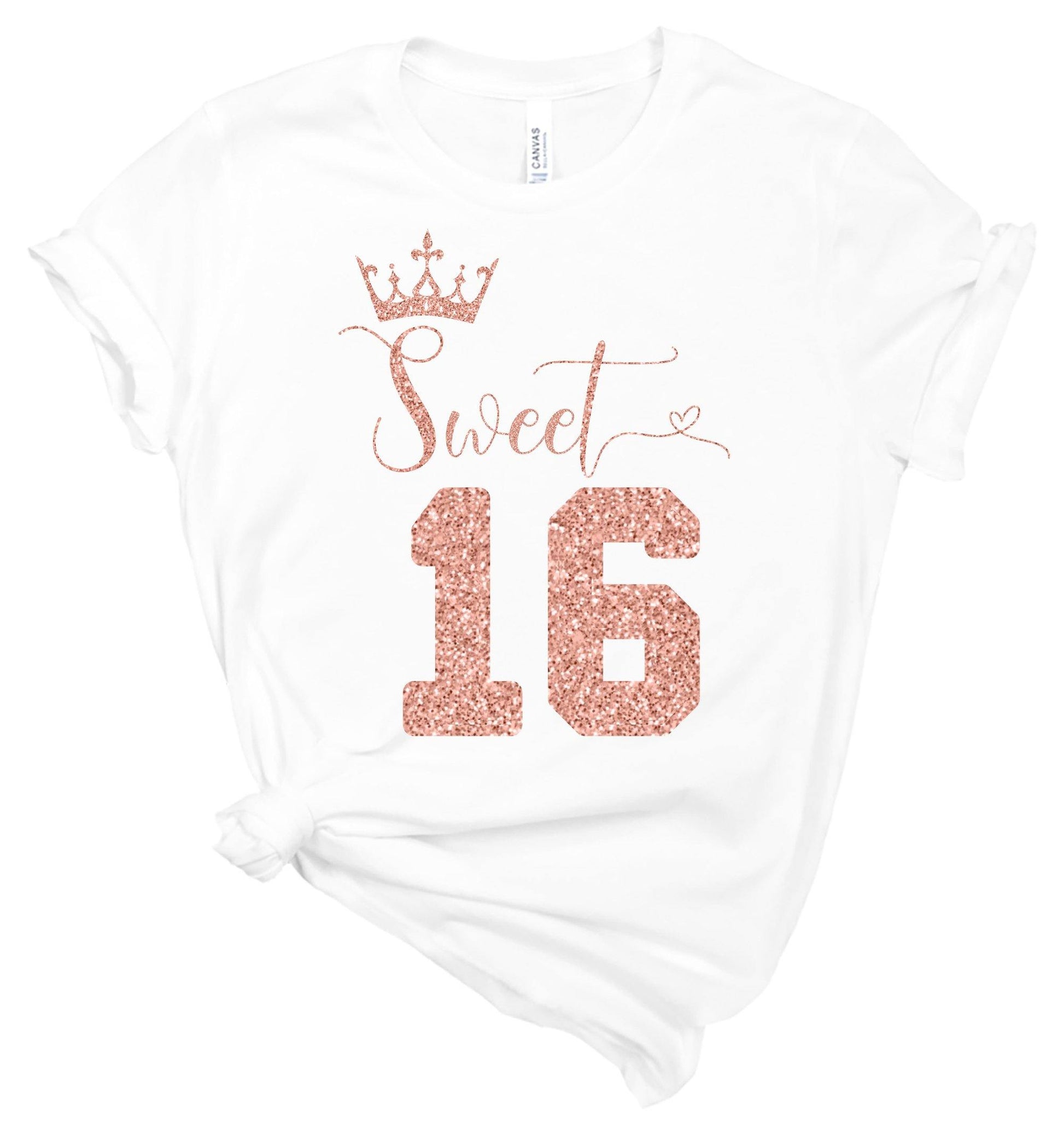 Sweet 16 Birthday Shirt - Sweet Sixteen Crown - T-Shirt - Healthy Wealthy Skinny