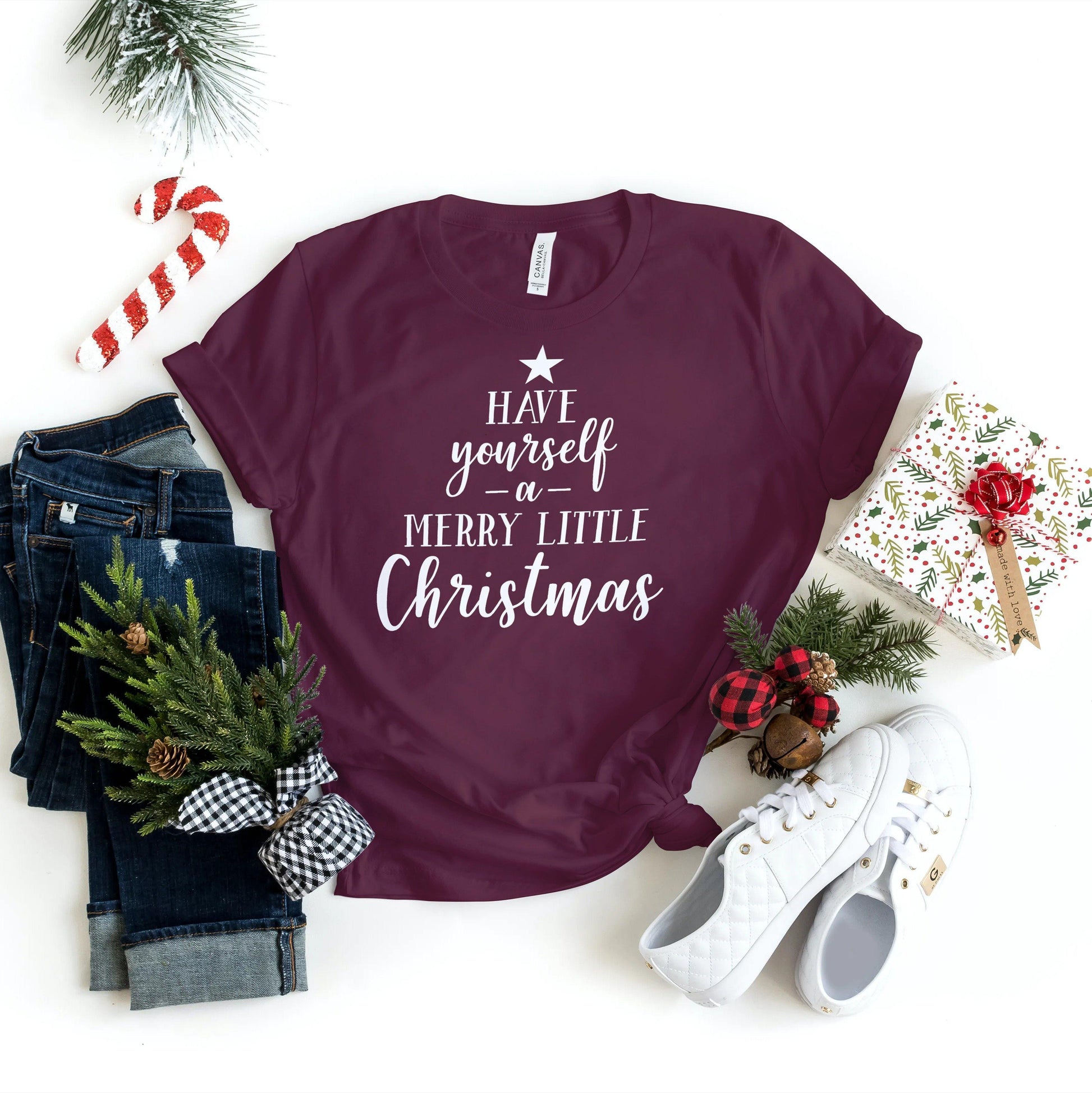 Christmas Shirts - Have Yourself a Merry Little Christmas - Holiday Shirts - Gifts - Healthy Wealthy Skinny