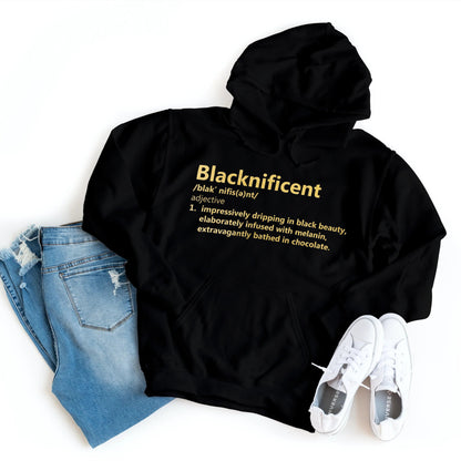 Blacknificent - Gold Foil Hoodie - Healthy Wealthy Skinny