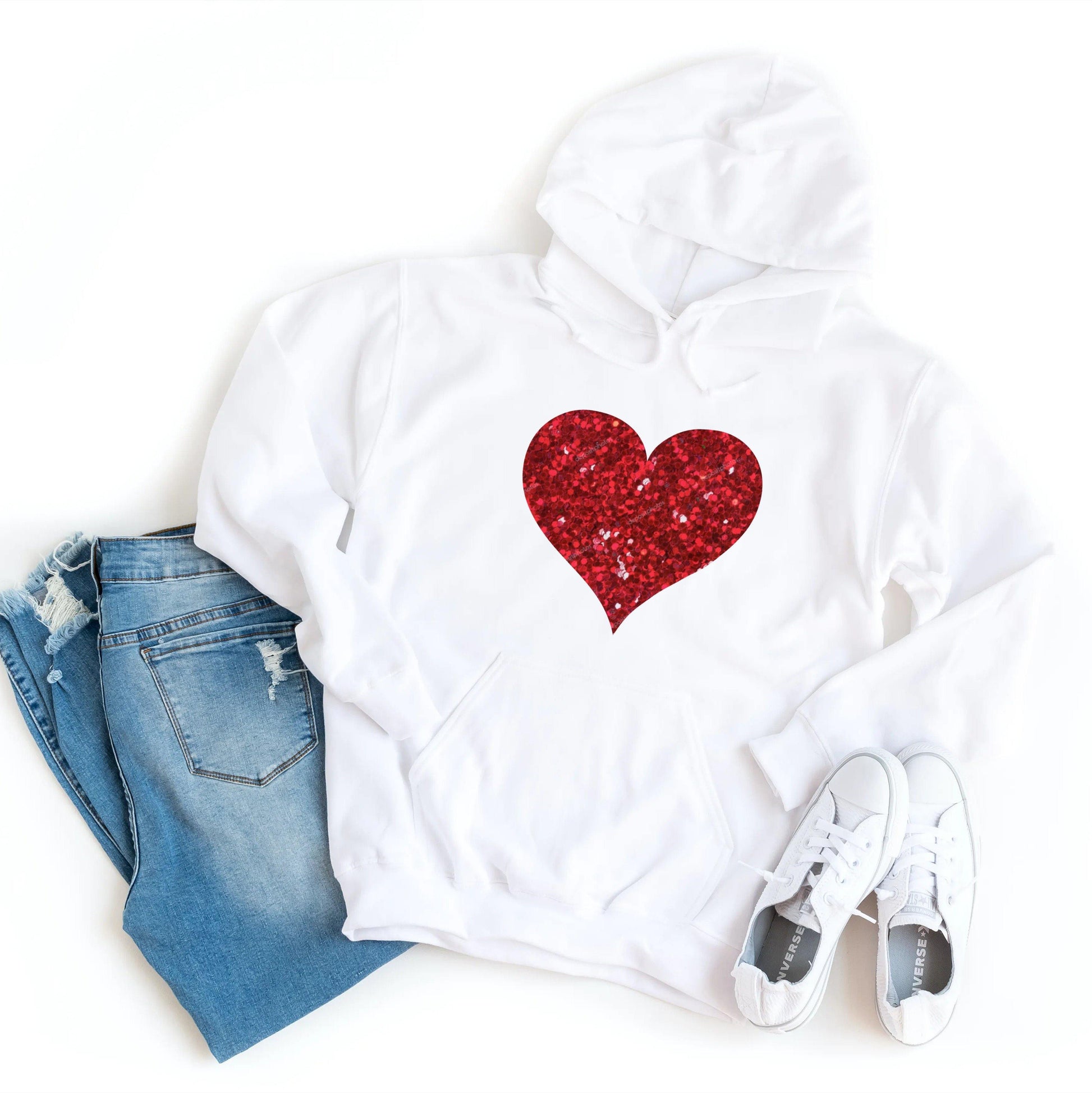 Glitter Heart Hoodie - Healthy Wealthy Skinny