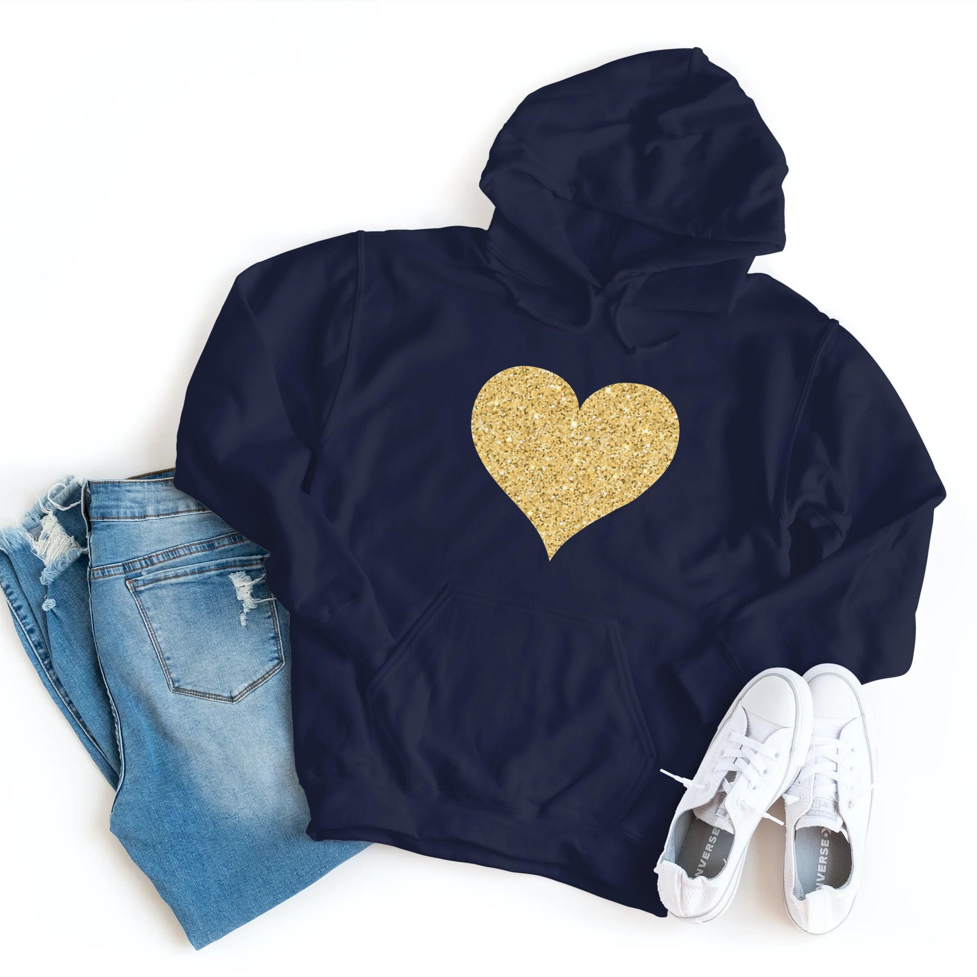 Glitter Heart Hoodie - Healthy Wealthy Skinny