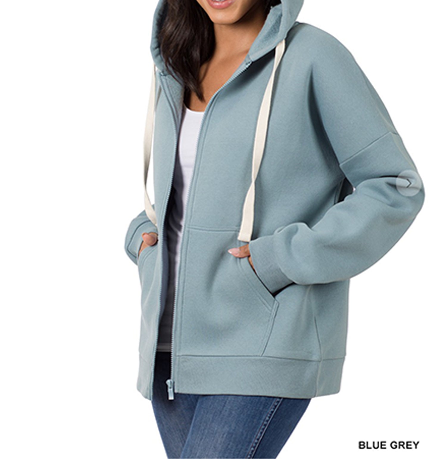 Thrive In Comfort - Zipper Hoodie Sweat Jacket with Kangaroo Pockets